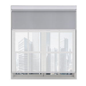 ستارة نوافذ ذكية آلية مزدوجة الطبقات لحجب الضوء وتصفية الضوء <span class=keywords><strong>2</strong></span> في 1 للنهار والليل، مقاومة للماء من البوليستر للفنادق والمكاتب - Product Image 2