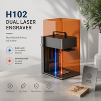 Mesin Penanda Laser Sparrow H102 Dual Laser 10W 2W Dioda Inframerah Ramah Pengguna untuk Kayu Logam Perhiasan