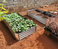 Bac à légumes surélevé moderne en acier galvanisé, personnalisé, 2 pièces, 6x3x1 pied, pour la culture de légumes à domicile