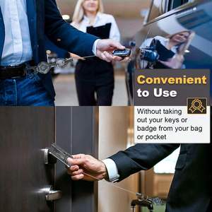 Portachiavi retrattile con cordino, porta badge resistente, avvolgitore per badge durevole, porta chiavi con cavo in acciaio da 32 pollici - Product Image 6