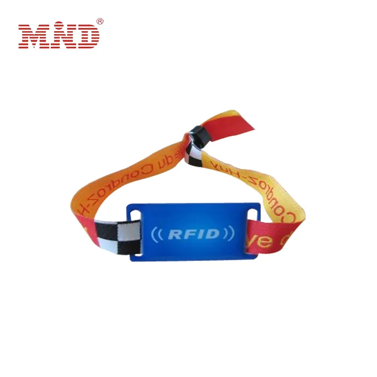 사용자 정의 스마트 팔찌 티켓 팔찌 Vip RFID 13.56Mhz 팔찌 NFC 태그 스마트 칩 Rfid 짠 패브릭 팔찌 이벤트