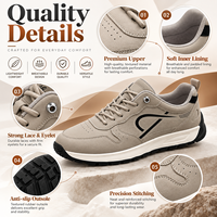 Baskets basses taupe à texture grainée, perforations sur l'embout, semelle intermédiaire épaisse et semelle à crampons, chaussures décontractées pour hommes