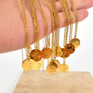 Collar con Colgante de Flor de los Doce <span class=keywords><strong>Meses</strong></span> de Alta Calidad, Diseño Irregular de Flor de Nacimiento, Joyería Minimalista, <span class=keywords><strong>Regalo</strong></span> de Cumpleaños - Product Image 1