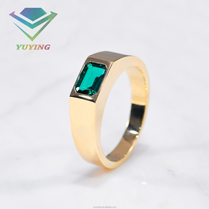 Bague personnalisée sur mesure, bague émeraude plaquée or, argent sterling 925, taille coussin/marquise, cadeau pour femme, bague tendance, la plus populaire - Product Image 1