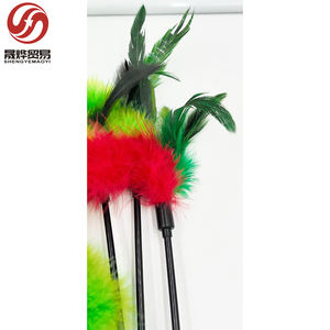 Hochwertiger, langstieliger Katzenplüsch-Teaser-Zauberstab mit Feder dekorationen <span class=keywords><strong>Cat</strong></span> Daily Fun Freizeit-und Unterhaltung spielzeug - Product Image 3