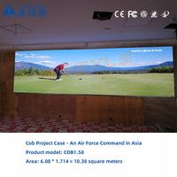 Écran LED COB à pas fin P1.58, panneau mural vidéo LED intérieur 16:9, raccordement sans soudure pour salle de contrôle et centre de commandement