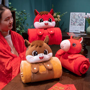 Peluche de Caballo Mascota del Año 2026, Almohada de Felpa de Coral, Dibujos Animados, Manta de Siesta con Aire Acondicionado, Regalo para Reuniones Anuales de Empresa - Product Image 2