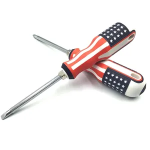 American Flag Hand Manual Screwdriver Repair Tools USA Phillips Adjustable Magnetic Screwdriver
