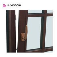 Ventanas de madera para el hogar histórico Luvindow para reemplazo de ventanas de giro de inclinación de madera revestidas de aluminio de vidrio Low-E