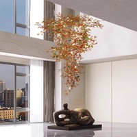 Ginkgo feuille salon arbre lustre designer duplex vide villa escalier lumière luxe lumière décorative
