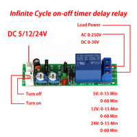 DC 5V 12V 24V déclencheur de temps réglable minuterie de Cycle illimitée délai activation arrêt module de commutateur de relais contrôle du temps