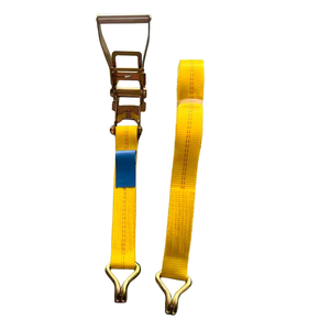 Bon marché 2 "X 27FT 10000LBS <span class=keywords><strong>sangle</strong></span> d'arrimage <span class=keywords><strong>à</strong></span> <span class=keywords><strong>cliquet</strong></span> avec double crochet en J - Product Image 1