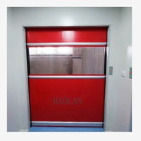 Porte de garage industrielle automatique coulissante rapide en acier inoxydable HAOLAN HLC-100, enrouleur électrique en PVC, antivol, étanche