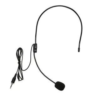 Mikrofon Headset 1.5M Lavalier Stereo Perekam, Mikrofon Klip Wawancara, Pengeras Suara