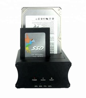 Docking Station Dual Bay untuk SSD/HDD Portabel, Plug and Play, Mendukung Kloning Offline, USB 3.0, untuk SSD/HDD SATA 2.5 inci dan 3.5 inci