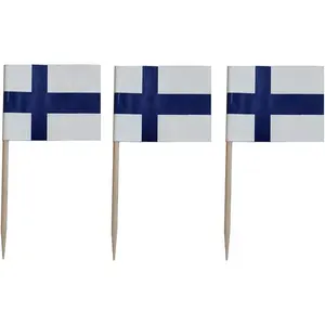 Финские флаги зубочисток, маленькие мини-палочки, топперы для кексов, финские флаги, украшения для праздничного праздника