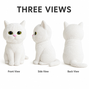 Escultura de Gato Blanco de Fibra de Vidrio Personalizada, Estatua de Animal de Tamaño Real para Jardín, Decoración de Exteriores, Paisajismo de Parques, Fabricante OEM - Product Image 2