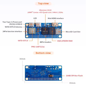 Orange <span class=keywords><strong>Pi</strong></span> Zero 2 W 1GB 1.5GB 2GB 4GB RAM DDR4 Mini PC Allwinner H618 Orange <span class=keywords><strong>Pi</strong></span> Zero 2W WiFi BT SBC Komputer Papan Tunggal Zero2W - Product Image 2