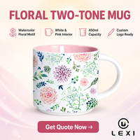 Mug Kopi Keramik Berlapis Dua Warna 450ml dengan Logo Kustom, Eksterior Putih dengan Interior Berwarna-warni, Cangkir Teh Porselen untuk Hadiah