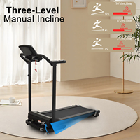 Tapis Roulant Électrique Pliable pour Maison Intelligente, Vitesse 12km/h, 3 Niveaux d'Inclinaison, Machine de Course et d'Exercice Sportif