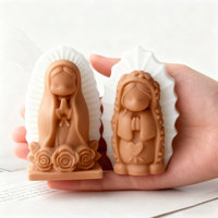 Moule en silicone motif ange priant, résistant aux hautes températures, facile à démouler, pour bougies d'aromathérapie, pâtisserie, desserts, décorations en plâtre