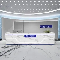 Bureau d'accueil moderne simple pour hôtels Consultations médicales Bureau de caissier laqué pour salon de beauté Écoles Hôpitaux Personnalisé
