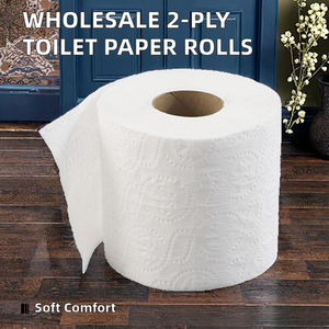 Rouleaux de papier toilette jetables antibactériens et biodégradables 2-5 plis, en pâte de bois vierge, robustes et doux, avec logo personnalisé, vente en gros usine - Product Image 3