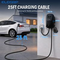 Chargeur mural pour véhicule électrique ELEGRP Tesla 48A niveau 2, station de recharge pour véhicule électrique câblée NACS, chargeur de véhicule électrique domestique, boîtier mural pour véhicule électrique