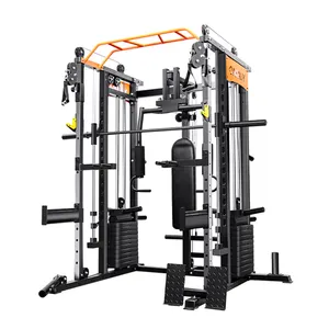 Fitness Equipment Multi Functional Trainer Multifunction Smith Machine Cable Crossover Black Silver home Gym Box