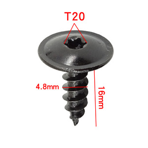 Tornillo autorroscante Torx T25 de 5 mm de diámetro y 16 mm de longitud para aplicaciones en metal, cabeza plana ranurada de acero al manganeso - Product Image 4
