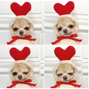 Heart Shaped Fleece Hoodie For Small Medium Large <b>Dogs</b> Autumn Winter Pet <b>Clothes</b> Cute Design Polyester Material - Product Image 3