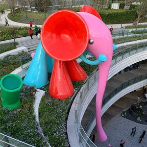 Escultura de ciervo de fibra de vidrio para montar en el suelo, figura de animal para exteriores, para centros comerciales, parques, plazas y áreas de juego infantiles. - Product Image 2