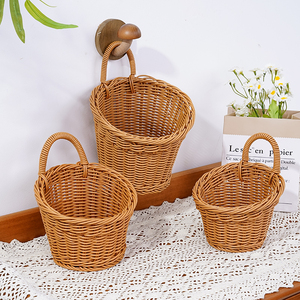 Round PP Rattan Hanging <strong>Wall</strong> Basket Nested Set <strong>Wicker</strong> Storage Caddy Knife Wedding Decoration &amp; Supplies Paintings and <strong>Wall</strong> <strong>Arts</strong> - Product Image 1