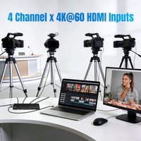 Tarjeta de Captura HDMI ORIVISION de 4 Canales 4K60, 4 Entradas y 1 Salida, Captura de Video UVC USB 3.0 con 4 Salidas HDMI en Bucle para OBS