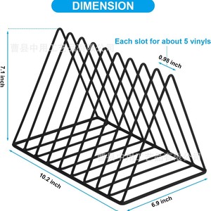 Organizador de discos de vinilo, estante de almacenamiento triangular para escritorio, color negro, para exhibición de colección de música en CD y DVD - Product Image 4