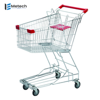 Chariot en acier à caddie de supermarché de maille de style asiatique avec la construction durable de conception de déploiement