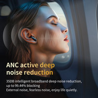 LX-10 Écran Tactile Intelligent Couleur TFT LED 2,01 Pouces avec Appels ENC, Réduction Active du Bruit ANC, Écouteurs Intra-Auriculaires TWS sans Fil V5.4 Améliorés