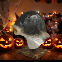 Masque de poisson amusant pour Halloween, tête d'animal en latex, accessoire de fête, carnaval, cosplay