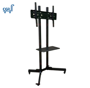 Support TV mobile universel moderne robuste à 2 niveaux pour téléviseurs de 32 à 70 pouces, chariot de sol réglable en hauteur - Product Image 2