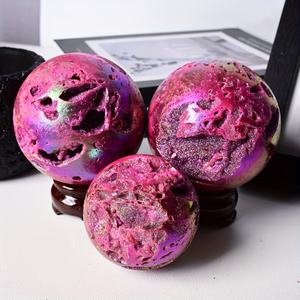 Esfera de Esfalerita Roja Aura, Cristal Natural Pulido al por Mayor, Bola de Cristal para Artesanía, Fengshui, Decoración del Hogar - Product Image 3