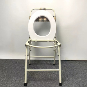 <b>Folding</b> <b>Commode</b> Chair Large Straight Body Toilet Seat For Elderly And Pregnant Women Multifunction Health Usage - Product Image 3