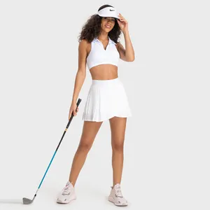 2024 alta qualità 2 pezzi reggiseno sportivo gonna da tennis donna abbigliamento Active Wear