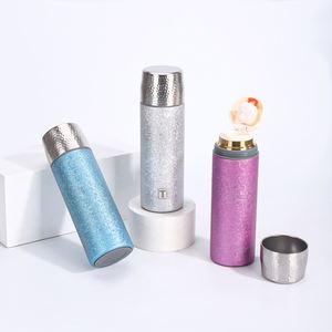480ml Luxury Hammered Titanium Plated Insulated Water Bottle Creative <b>Tea</b> Separation Vacuum Flask Business Gift with <b>Infuser</b> - Product Image 1