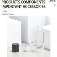 Flacons compte-gouttes cylindriques mini transparents vides de 1 ml, 2 ml, 3,5 ml, 5 ml, finition mate/givrée pour huiles essentielles et parfums roll-on