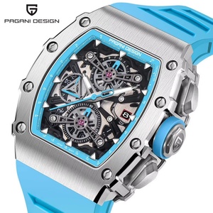 Montres à quartz pour homme Pagani Design PD-YS011, mouvement japonais, cadran squelette, étanche, sport, rectangle, verre saphir, chronographe - Product Image 2