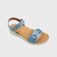 Sandales d'été décontractées pour femmes à plateforme avec boucle en D, bout ouvert, semelle épaisse et souple, et boucle de cheville réglable