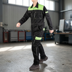 Overol de Trabajo de Algodón Negro y Verde para Hombre, Uniforme de Seguridad Unisex - Product Image 4