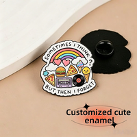 Promotion : Broche en émail mignonne, imitation bronze antique, en métal, avec motif 'La santé mentale compte', personnalisable avec LOGO et lettres, pour femme