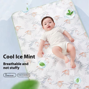 Cambiador de bebé con patrón de dibujos animados de algodón, accesorio de viaje portátil, lavable, fresco y transpirable, para recién nacidos hasta los 3 años - Product Image 3