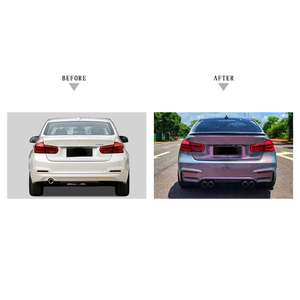 Kit Carrozzeria Completo Paraurti per <span class=keywords><strong>BMW</strong></span> <span class=keywords><strong>Serie</strong></span> <span class=keywords><strong>3</strong></span> F30 Bodykit <span class=keywords><strong>M3</strong></span> 2013-2018 con Minigonne Laterali, Terminale di Scarico, Cofano, Parafango, Spoiler e Griglia - Product Image 4